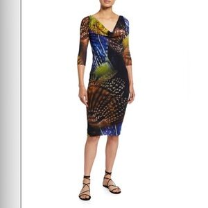 Fuzzi
Cowl-Neck 3/4-Sleeve Tulle Dress